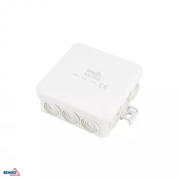 BEMKO E04-PI12-IP55 Επιτοίχιο Κουτί Διακλάδωσης 85x85x36,5mm IP55 12 Εισόδων Ανοιχτό Γκρι