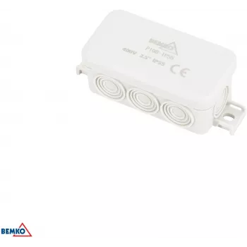 BEMKO Εξωτερικό κουτί εγκατάστασης 85x45x37mm IP55 8 εισόδων ανοιχτό γκρι E04-PI08-IP55