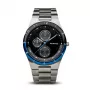 BERING Ανδρικό Classic Minimalist ρολόι quartz 39mm θήκη τιτανίου μπλε καντράν γκρι ανοξείδωτο ατσάλι mesh λουράκι 32339-702