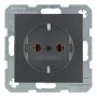Berker 41431606 Πρίζα SCHUKO Αλουμίνιο – 16A 250V IP44 Χωνευτή με καπάκι