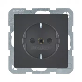 Berker 47236086 Πρίζα SCHUKO Q.1/Q.3 Ανθρακί Βελούδο