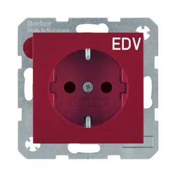 Berker 47238922 Πρίζα SCHUKO S.1 Κόκκινο Γυαλιστερό EDV