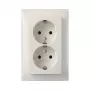 Berker S.1 Διπλή Πρίζα SCHUKO, 16A 250V, Λευκό Πολικό Γυαλιστερό με Κάλυμμα