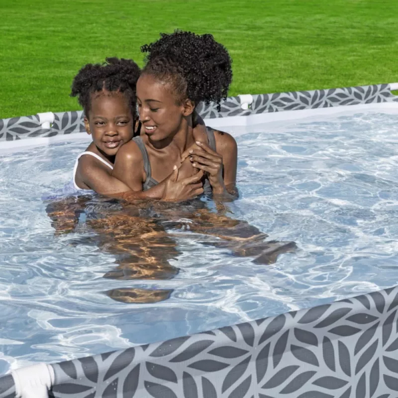 Bestway 561FV Frame Pool ορθογώνια 366 x 201 x 66 cm γκρι