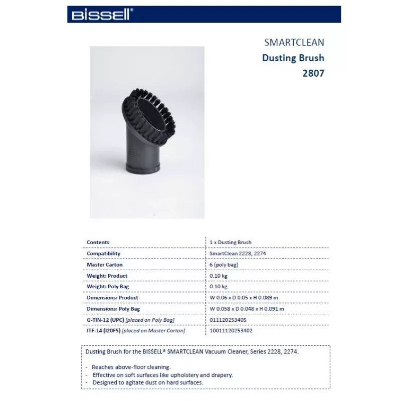 Bissell SmartClean βούρτσα καθαρισμού, Μαύρο, 1 τεμ.