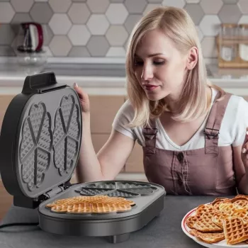 BLACK+DECKER BXFC3200E 1400 W Βελγική μηχανή βάφλας – Αντικολλητική, ρυθμιζόμενος θερμοστάτης, Ανοξείδωτο ατσάλι