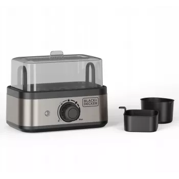 BLACK+DECKER BXKS4800E Βραστήρας αυγών, 400 W, 6 αυγά, Μελάτο/Μέτριο/Σφιχτό, Μαύρο