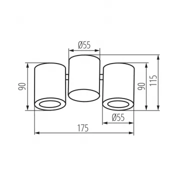 BLURRO 2xGU10 CO-B Διπλός προβολέας, Μαύρο, GU10, Dimmer, Ρυθμιζόμενες κεφαλές, Εσωτερικός χώρος