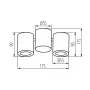 BLURRO 2xGU10 CO-B Διπλός προβολέας, Μαύρο, GU10, Dimmer, Ρυθμιζόμενες κεφαλές, Εσωτερικός χώρος