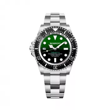 BOBROFF MAN BF0002i αναλογικό ρολόι quartz 42mm με μαύρο καντράν και δερμάτινο λουράκι