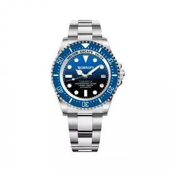 BOBROFF MAN BF0003ba 42mm ρολόι Quartz αναλογικό μαύρο καντράν δερμάτινο λουράκι