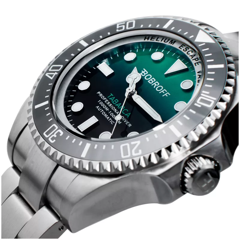 BOBROFF MAN BF002 αναλογικό ρολόι Quartz 44mm μαύρο δερμάτινο λουράκι