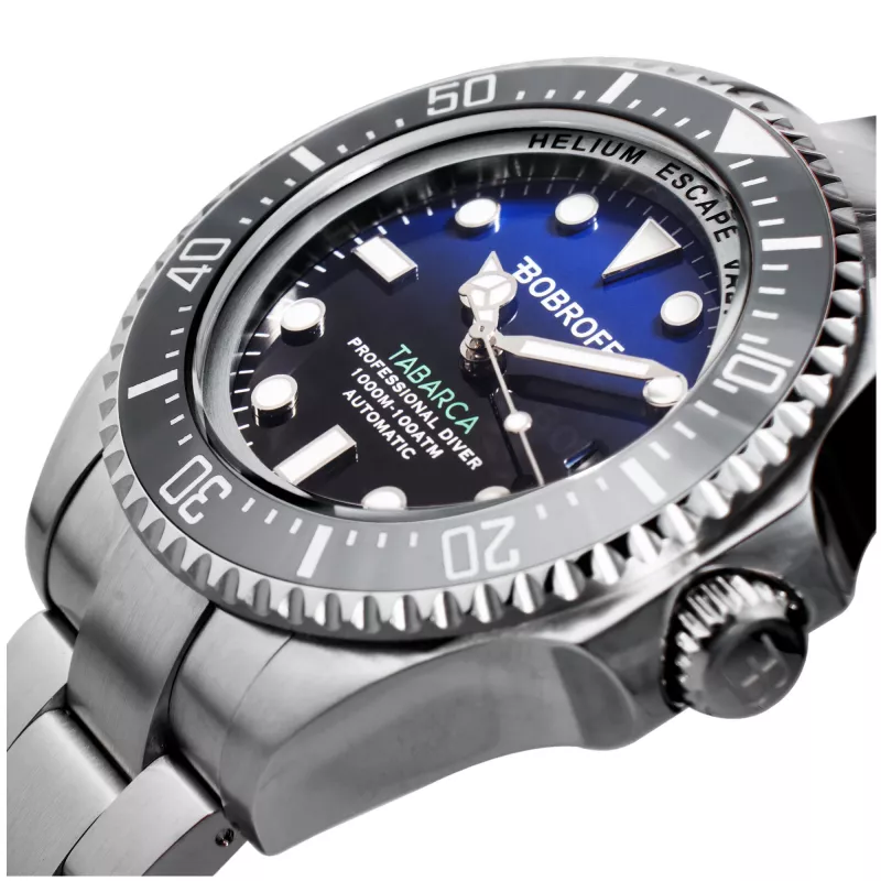 BOBROFF MAN BF003 αναλογικό ρολόι quartz 44mm μαύρο καντράν γνήσιο δερμάτινο λουράκι