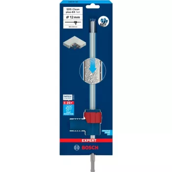 Bosch EXPERT SDS Clean plus-8X Σετ Τρυπάνια Πνευματικά, Ø 12 mm, Μήκος Εργασίας 200 mm, Τρυπάνι με Αναρρόφηση και Σύνδεση Απορρόφησης