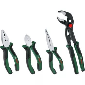 Bosch Powertools σετ 4 τεμ. πενσών 1600A02W7K με πένσα συνδυασμού, πλαϊνό κόφτη, μυτοτσίμπιδο και πένσα υδραυλική, πράσινο/μαύρο