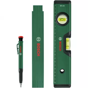 Bosch PowerTools Σετ σήμανσης, 3 τεμ. (Πράσινο/Μαύρο) – Σημαδευτής βάθους, Universal marker & μολύβι ξυλουργού