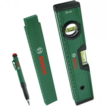 Bosch PowerTools Σετ σήμανσης, 3 τεμ. (Πράσινο/Μαύρο) – Σημαδευτής βάθους, Universal marker & μολύβι ξυλουργού