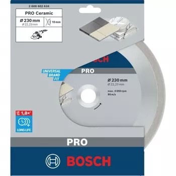 Bosch PowerTools PRO Κεραμικός δίσκος κοπής διαμαντιού, 230 mm, 22,23 mm οπή