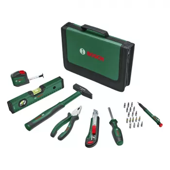 BOSCH Powertools γενικό σετ εργαλείων χειρός, 25 τεμ. (πράσινο, με τσάντα εργαλείων)