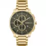 BOSS ανδρικό ρολόι 1514190 44mm μπλε καντράν καφέ δερμάτινο λουράκι χρονογράφος quartz