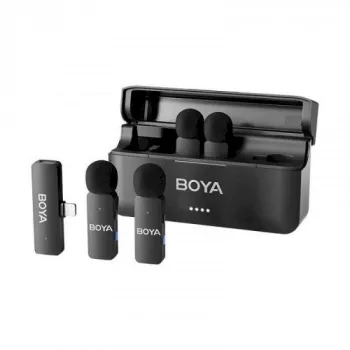 BOYA BY-V4D ασύρματο σύστημα μικροφώνου με 4 πομπούς και 1 δέκτη Lightning (μαύρο)