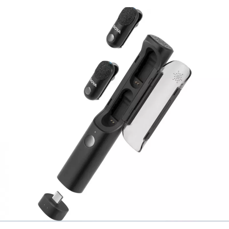 BOYA Magic-02 Ασύρματο μικρόφωνο Headset 2,4 GHz USB-C/Lightning/3,5 mm Μαύρο