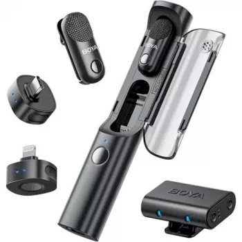 BOYA Magic-02 Ασύρματο μικρόφωνο Headset 2,4 GHz USB-C/Lightning/3,5 mm Μαύρο