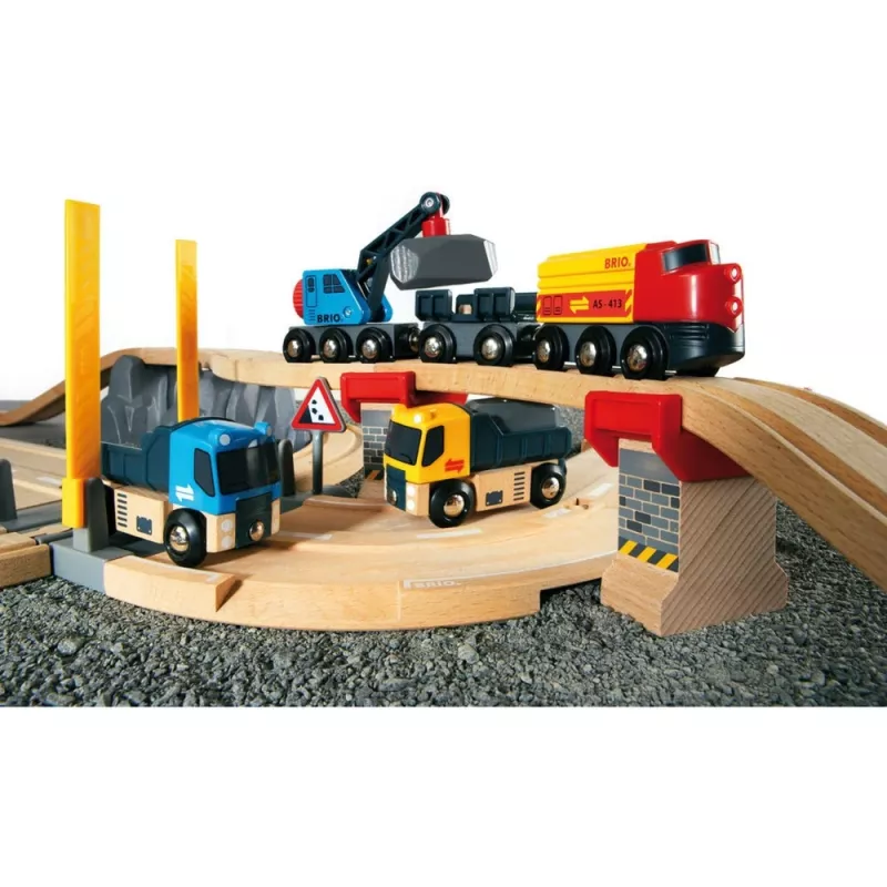 BRIO World Σετ φόρτωσης λιθαριών δρόμου & σιδηροτροχιάς