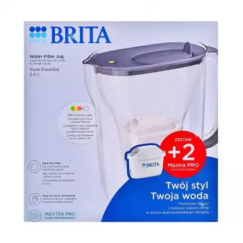 Brita Style Essential+ κανάτα φίλτρου νερού με 2 φυσίγγια MaxtraPro PP (2,4 l, σκούρο μπλε)