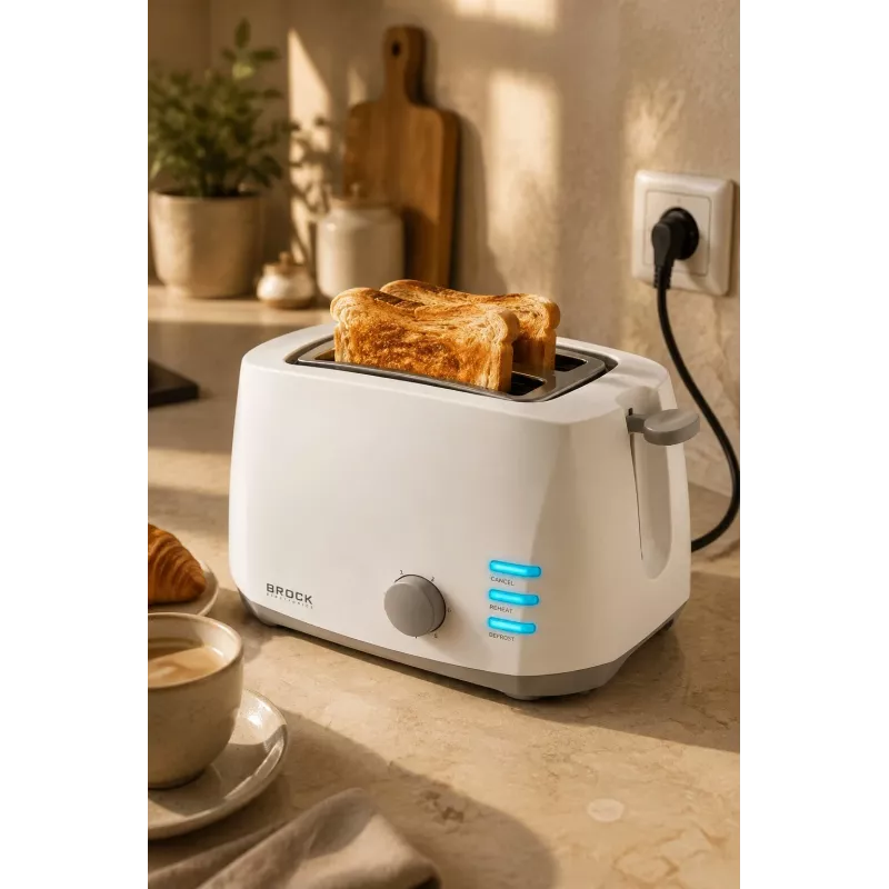 Brock BT 1002 WH Τοστιέρα 800W, Λευκό
