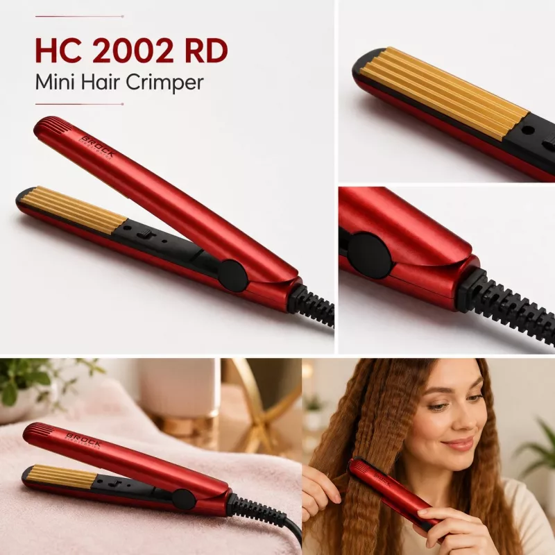 Brock HC 2002 RD Μίνι σίδερο για μπούκλες 39W Κόκκινο