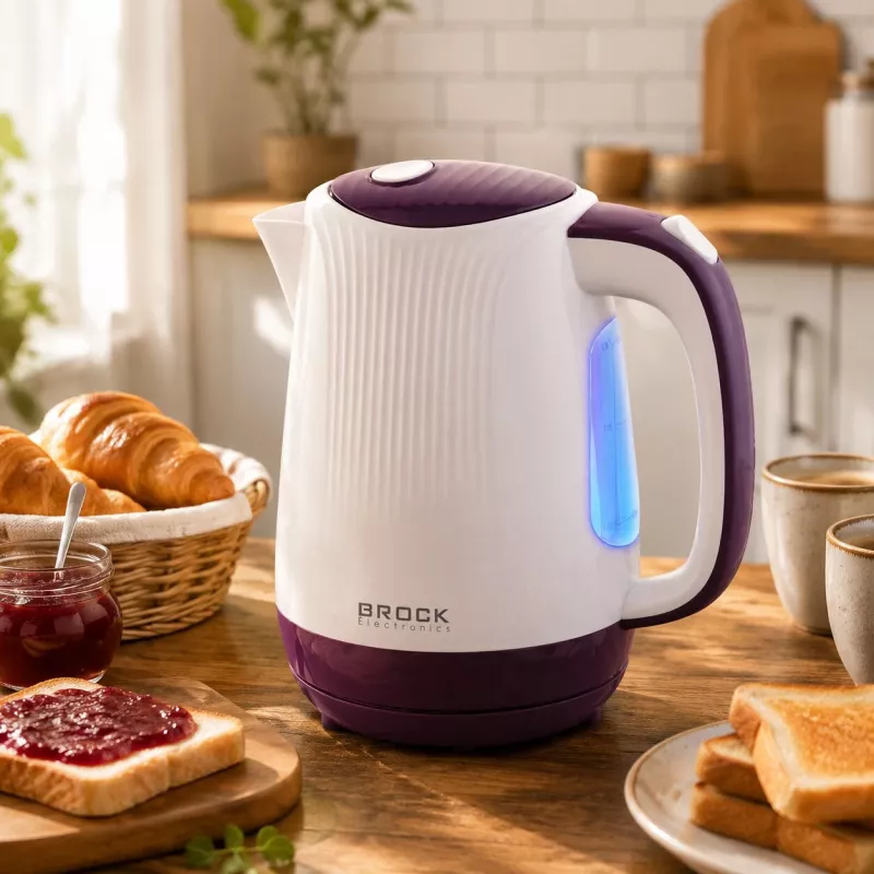 Brock WK 08 PR Ηλεκτρικός βραστήρας 1,7L 2000W Λευκό/Μωβ