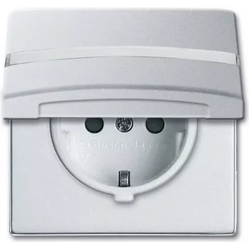 Busch-Jaeger 2064-0-0300 Schuko Πρίζα, 2P+E, 16A, 250V, IP44, Ασημί