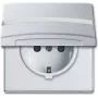Busch-Jaeger 2064-0-0300 Schuko Πρίζα, 2P+E, 16A, 250V, IP44, Ασημί