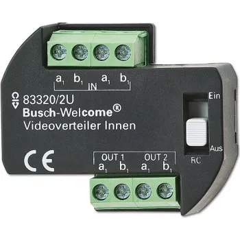 Busch-Jaeger 2CKA008300A0042 Διανομέας βίντεο για σύστημα θυροτηλεόρασης Busch-Welcome, τοποθέτηση σε ράγα DIN, 4 έξοδοι