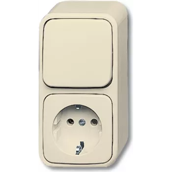 BUSCH-JAEGER Duro 2000 AP Πρίζα Schuko, επιτοίχια, 1-θέσια, Λευκό Alpine