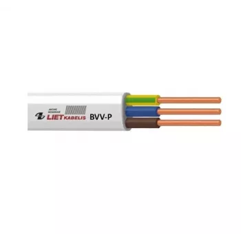 BVV-P επίπεδο καλώδιο εγκατάστασης 3x1,0 mm² λευκό 100m
