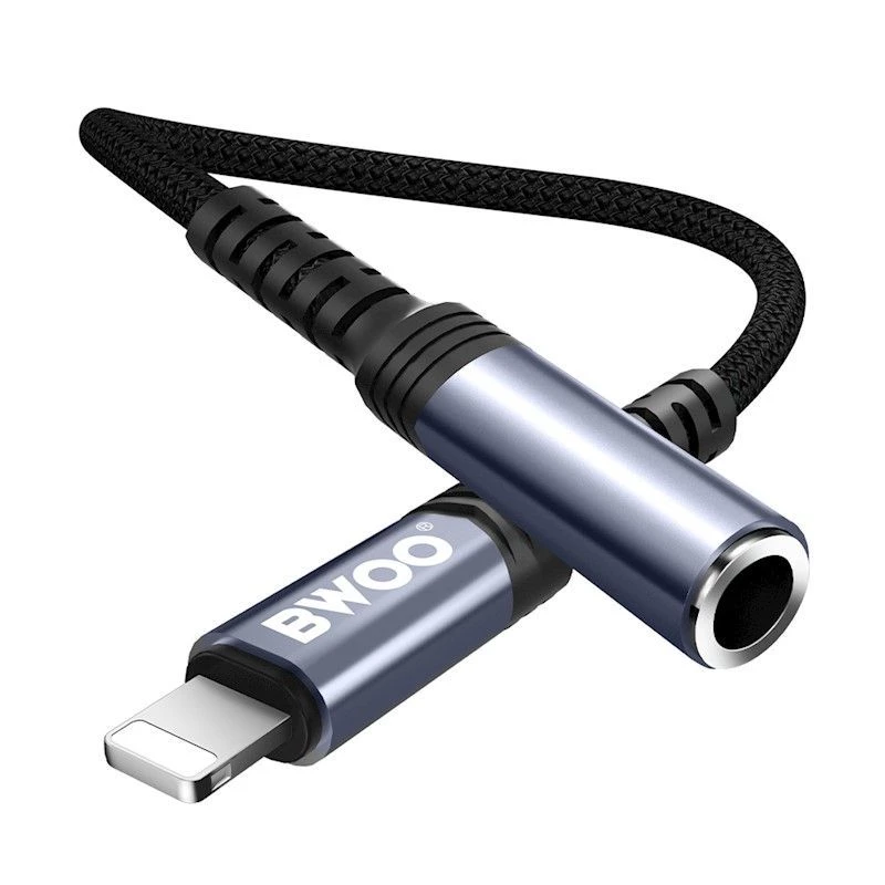 BWOO Adapter AUX 3.5mm - Lightning μαύρο BZ48