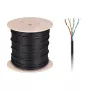 CABLETECH χάλκινο καλώδιο υπολογιστή - UTP Cat5e Twisted Pair + Gel, 305 m, μαύρο, εξωτερικού χώρου