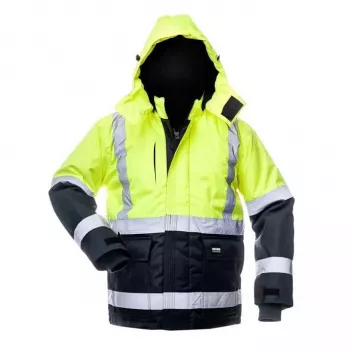 Canvas Hi-Vis Μπουφάν εργασίας WJ-8946 Yellow/Navy Blue M