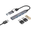 CANYON DS-02 4-in-1 USB-A/C Hub, Γκρι