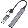CANYON DS-02 4-in-1 USB-A/C Hub, Γκρι