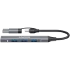CANYON DS-02 4-in-1 USB-A/C Hub, Γκρι