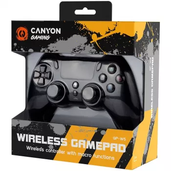 Canyon Gaming Ασύρματο Gamepad GP-W5 με Touchpad για PS4 Μαύρο
