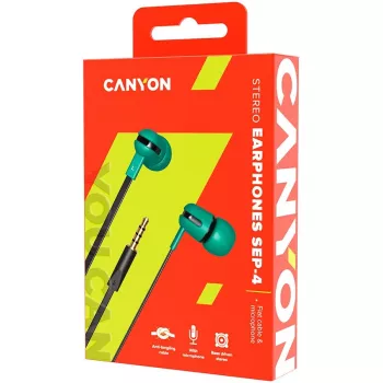 Canyon SEP-4 Στερεοφωνικά Ακουστικά με Μικρόφωνο, 1,2 m Επίπεδο καλώδιο