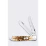 Case Mini Trapper SS Amber Bone μαχαίρι - μαχαίρι τσέπης 2 λεπίδων, Tru-Sharp ανοξείδωτο ατσάλι, γνήσια λαβή Amber Bone, Slipjoint, USA