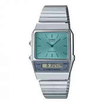 CASIO AQ-800EC-2AE Unisex Αναλογικό-Ψηφιακό ρολόι, 40mm, Ασημί/Μπλε