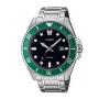 Casio MDV-107D-3AVEF ανδρικό αναλογικό ρολόι quartz με πράσινο καντράν και μπρασελέ ανοξείδωτου ατσαλιού, αδιάβροχο 200m
