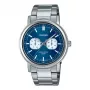 CASIO MTP-E335D-2E1VD Ανδρικό Αναλογικό Ρολόι Quartz, Μπλε Καντράν, Ανοξείδωτο Ατσάλινο Μπρασελέ, 47,6 mm