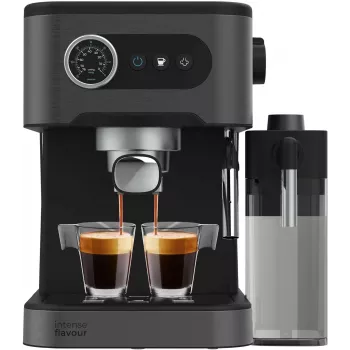 Cecotec Power Espresso 20 Pro Latte Καφετιέρα, 20 Bar Πίεση Αντλίας, Ενσωματωμένος Αφροποιητής Γάλακτος, Ημιαυτόματη, Μαύρο, 1350 W